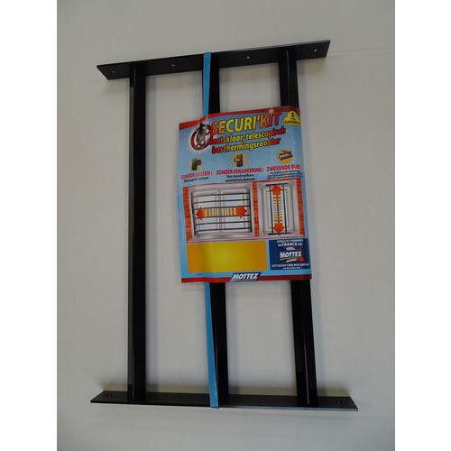 3 barre di sicurezza telescopiche per finestre-Nero-55-103cm,