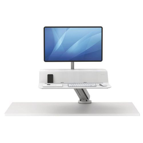 Postazione Di Lavoro 3-in-1 Maclean MC-633 A Parete - Supporto 2 Monitor + Ripiano Tastiera + Supporto PC