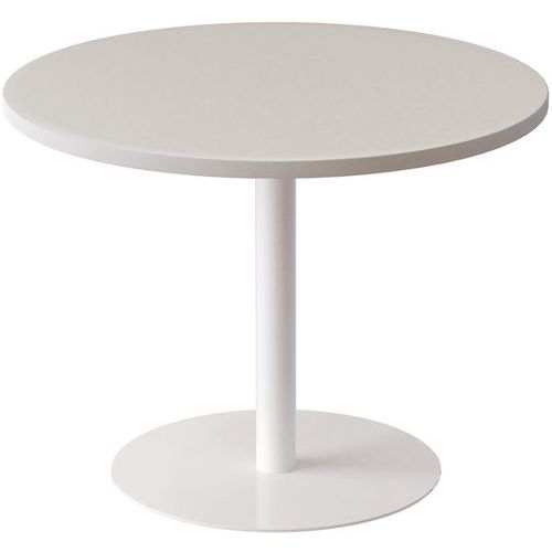 Tavolo basso Easydesk Ø 80 cm ripiano bianco,