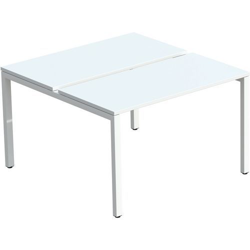Scrivania bench dritta 166x140cm base/top bianco 2 persone,
