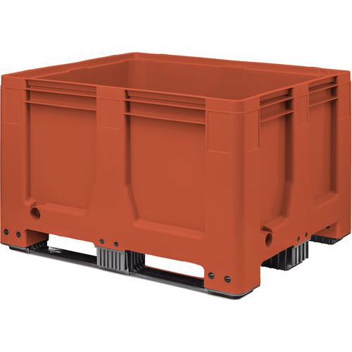 Cassa-pallet rigida, 3 pattini, rosso ramato,