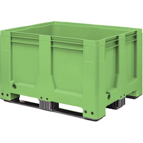 Cassa-pallet rigida, 3 pattini, verde,