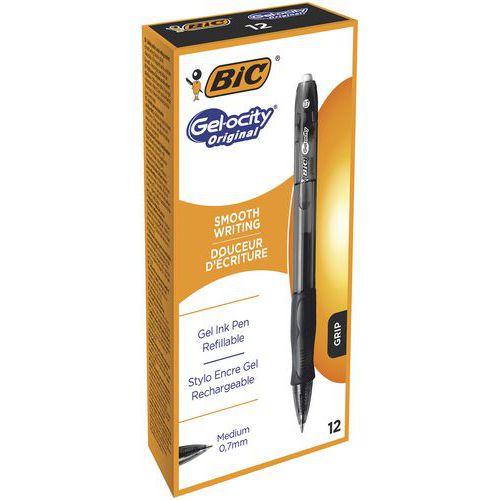 Penna roller Bic Gelocity - Punta 0,7 mm - Nero,