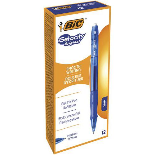 Penna roller Bic Gelocity - Punta 0,7 mm - Blu,