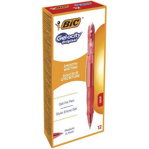 Penna roller Bic Gelocity - Punta 0,7 mm - Rosso,