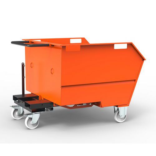 Benna Porta Rottami 750L Montata Arancione RAL 2004,