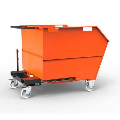 Benna Porta Rottami 1000 L Montata Arancione RAL 2004,