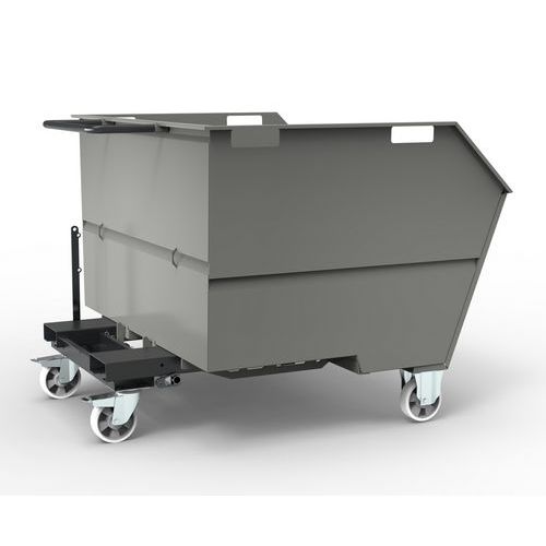 Benna Porta Rottami 1350 L Montata Grigio RAL 7000,