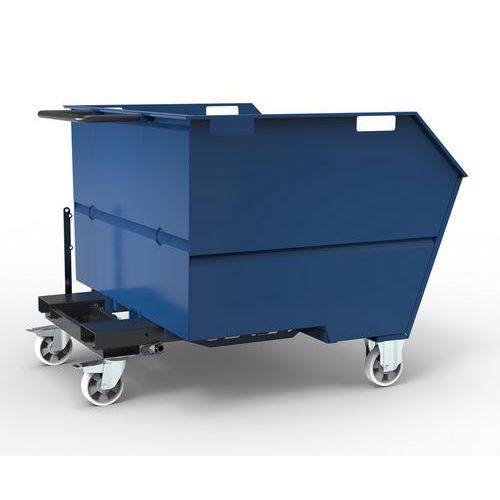Benna Porta Rottami 1350 L Montata Blu RAL 5010,