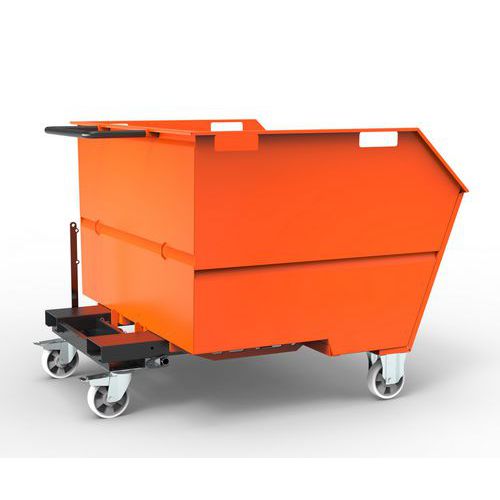 Benna Porta Rottami 1350 L Montata Arancione RAL 2004,