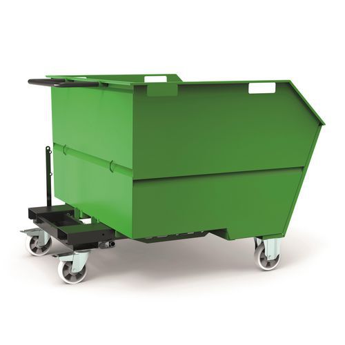 Benna Porta Rottami 1350 L Montata Verde RAL 6018,