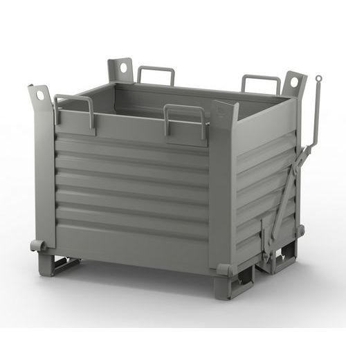 Contenitore in Lamiera Fondo Apribile 1000X800X650 RAL7000,