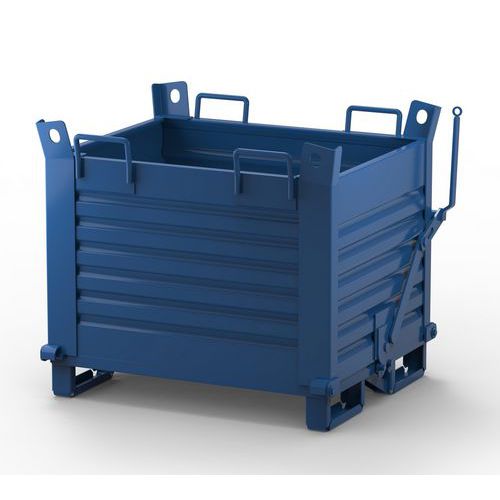 Contenitore in Lamiera Fondo Apribile 1000X800X650 RAL5010,