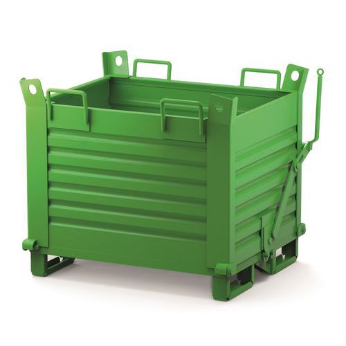 Contenitore in Lamiera Fondo Apribile 1000X800X650 RAL6018,