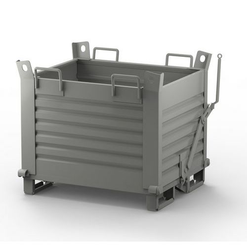 Contenitore Lamiera Fondo Apribile 1000X800X1300 RAL7000,