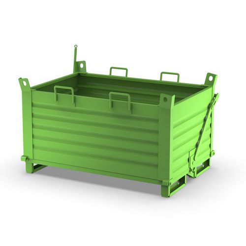 Contenitore Lamiera Fondo Apribile 1500X1000X650 RAL6018,