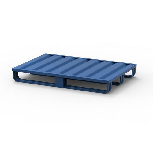 Pallet in Metallo 3 Pattini 1200X800X120+35 Blu RAL5010,