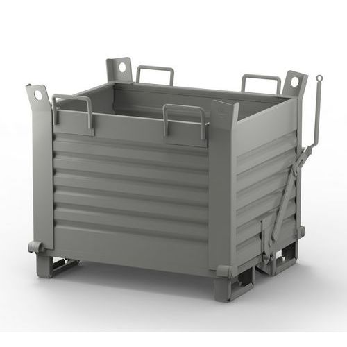 Contenitore Lamiera Fondo Apribile 2000X1000X1000 RAL7000,