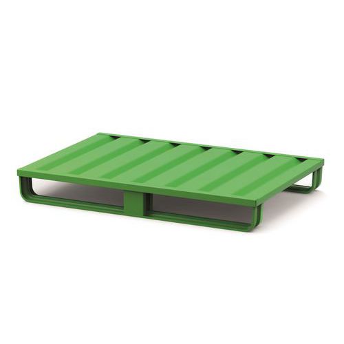 Pallet in metallo 2 pattini 1200X1000X120+35 RAL Verde 6018,