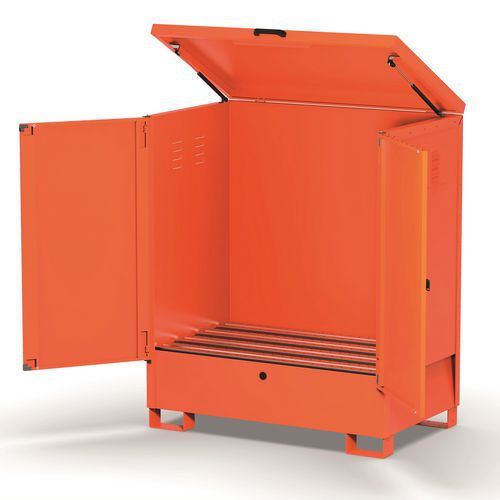 Armadio 2 Fusti Saldato su Vasca di Contenimento 200L,