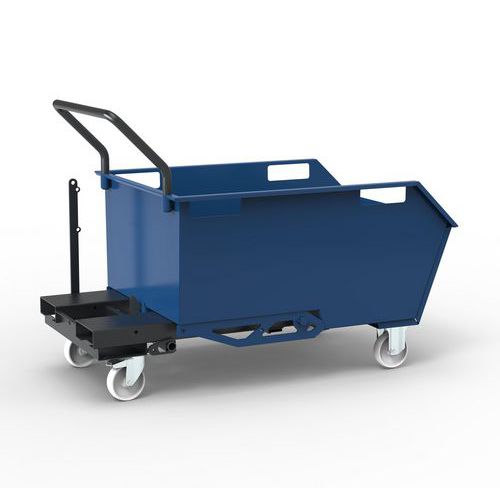 Benna porta rottami 300L Montata Blu RAL 5010,