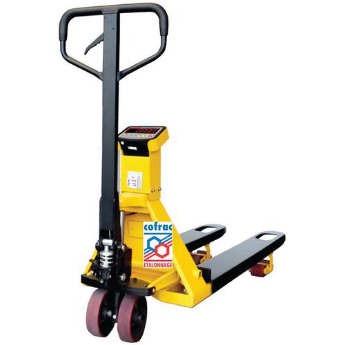 Transpallet pesatore con stampante certificato COFRAC - Portata 2000 kg - B3C,