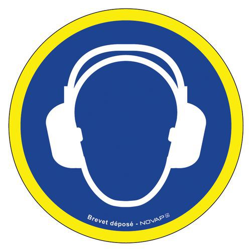 Cartello alta visibilità - Indossare cuffie antirumore-30 cm,