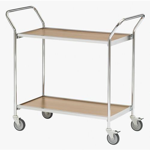 Base carrellata 2 maniglie - 2 ripiani rovere 1000x420mm - 150 kg,