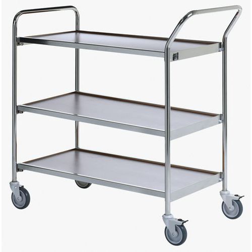 Base carrellata 1000x420mm cromo/grigio - 3 ripiani - 150 kg,