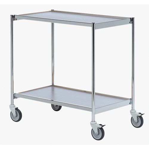 Carrello 1000x420 mm cromato/grigio - 2 ripiani - 150 kg,