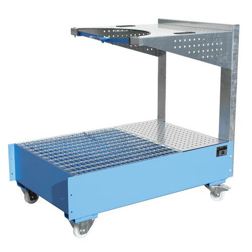 Vasca di contenimento mobile con supporto - 1 fusto da 200 L,