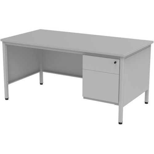 Scrivania Confort 2 Grigio Ch 1 Cassettiera 3 Cassetti L160,