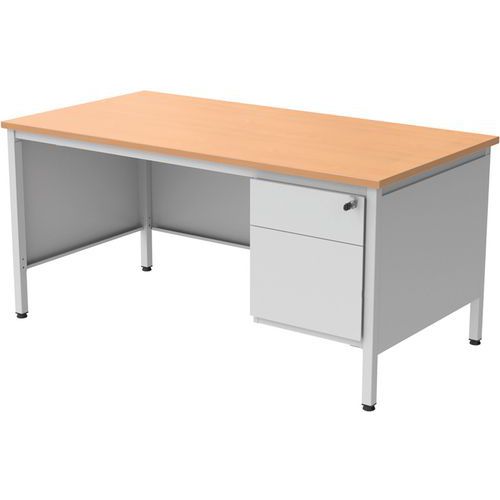 Scrivania 1/2 min l160 rovere cassettiera 2 cass Confort 2,