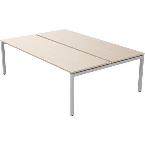 Scrivania dritta Bench 2 postazioni 240 cm - Acero,