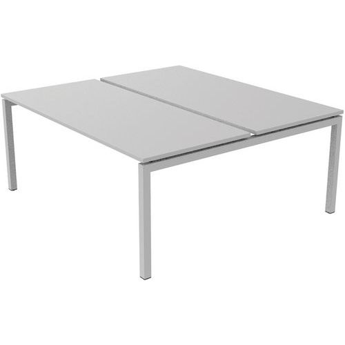 Scrivania dritta Bench 2 postazioni 180 cm - Bianca,