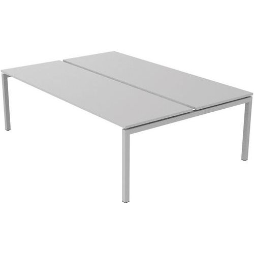 Scrivania dritta Bench 2 postazioni 240 cm - Bianca,
