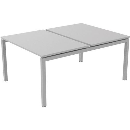 Scrivania dritta Bench 2 postazioni 120 cm - Bianca,