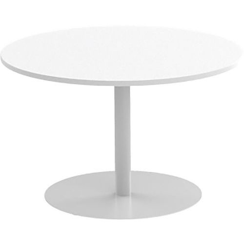 Tavolo da riunione rotondo 120 cm piede a colonna Bianco/Bianco,