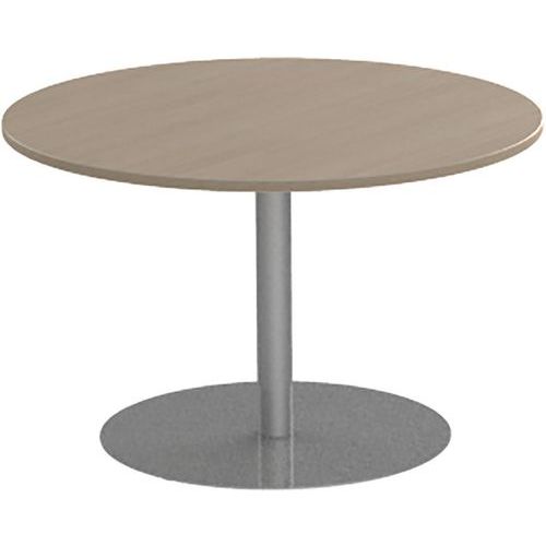 Tavolo da riunione rotondo 120 cm piede a colonna Olmo/Alluminio,