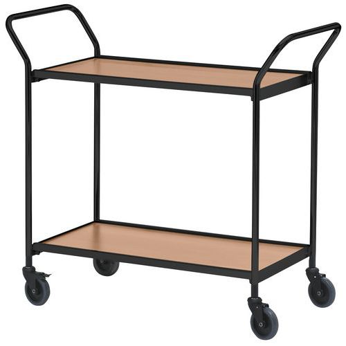 Base carrellata 2 maniglie - 2 ripiani rovere 800x420mm - 150 kg,