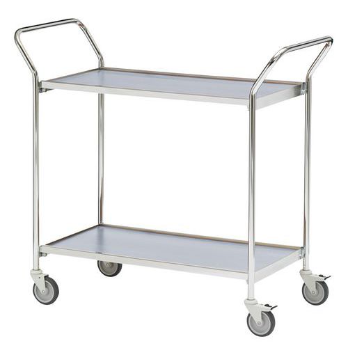 Base carrellata 2 maniglie - 2 ripiani grigio 1000x420mm - 150 kg,