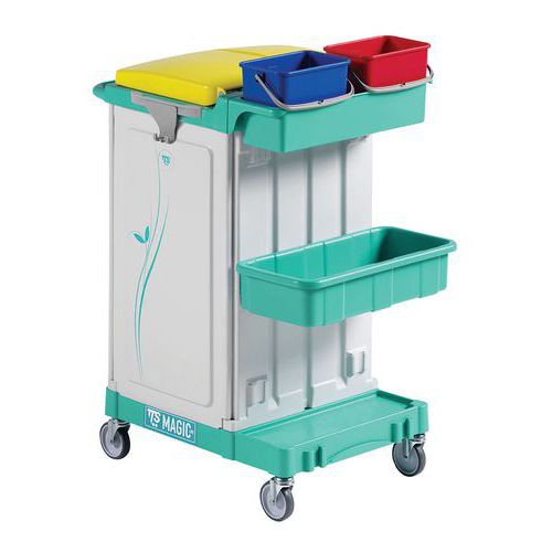 Carrello per pulizie Magic con supporto sacco chiuso 150 L,