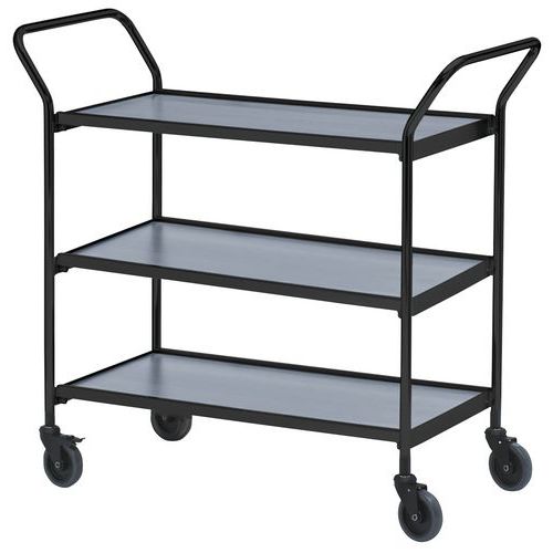 Base carrellata 2 maniglie - 3 ripiani grigio 1000x420mm - 150 kg,