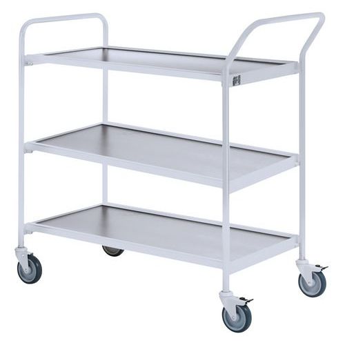 Base carrellata grigia - 3 ripiani grigio 800x420mm - 150 kg,