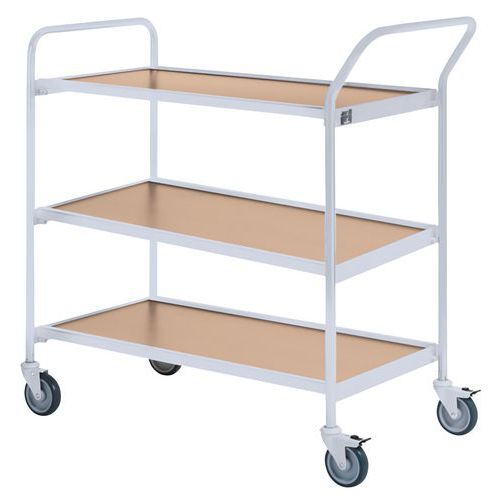 Base carrellata grigia - 3 ripiani rovere 1000x420mm - 150 kg,