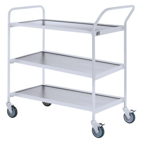 Base carrellata grigia - 3 ripiani grigio 1000x420mm - 150 kg,