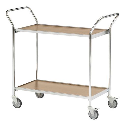 Base carrellata 2 maniglie - 2 ripiani faggio 800x420mm - 150 kg,