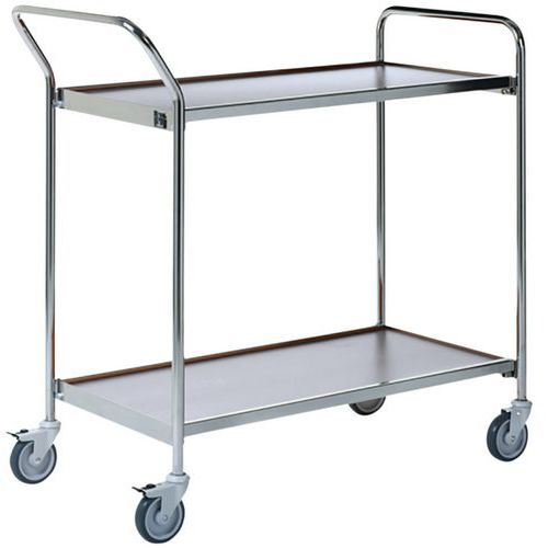 Base carrellata grigia - 2 ripiani grigio 1000x420mm - 150 kg,