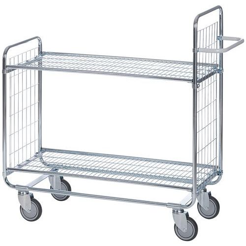 Carrello per preparazione ordini a 2 ripiani 1000X450mm - 200 kg,