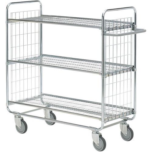 Carrello per preparazione ordini a 3 ripiani 750x450mm - 200 kg,